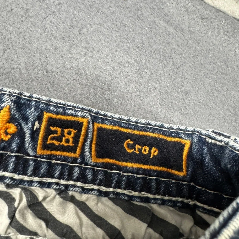 Rock Revival Jeans Womens 28 (29x25‎ ACTUAL) Jena Blue Distressed Embellished